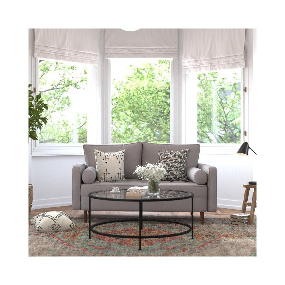 Flash Furniture Hudson SLT Gray Upholstered Loveseat IS-PL100-GY-GG