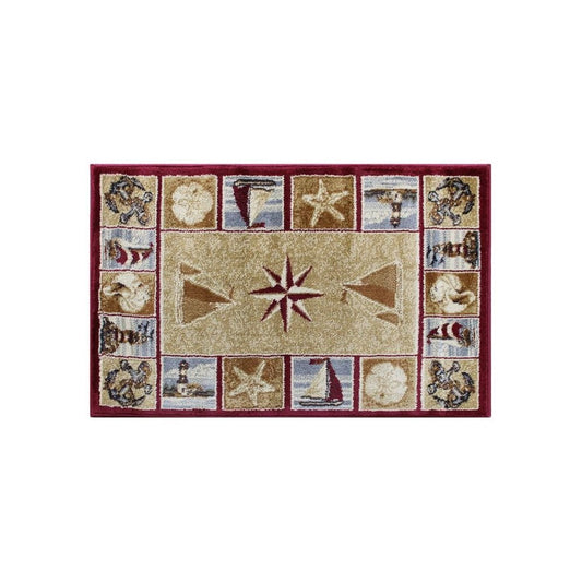 Flash Furniture Inis Collection Beige 2x3 Nautical Area Rug ACD-RGZ8758-23-BG-GG