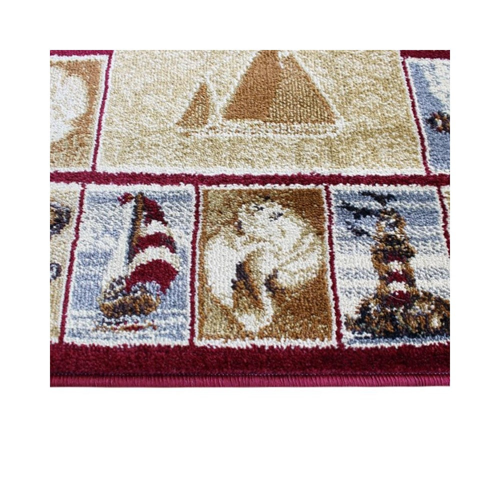 Flash Furniture Inis Collection Beige 2x3 Nautical Area Rug ACD-RGZ8758-23-BG-GG