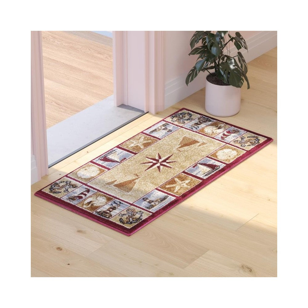 Flash Furniture Inis Collection Beige 2x3 Nautical Area Rug ACD-RGZ8758-23-BG-GG