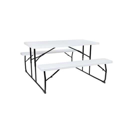 Flash Furniture Insta-Fold White Picnic Table/Bench RB-EBB-1470FD-WH-GG