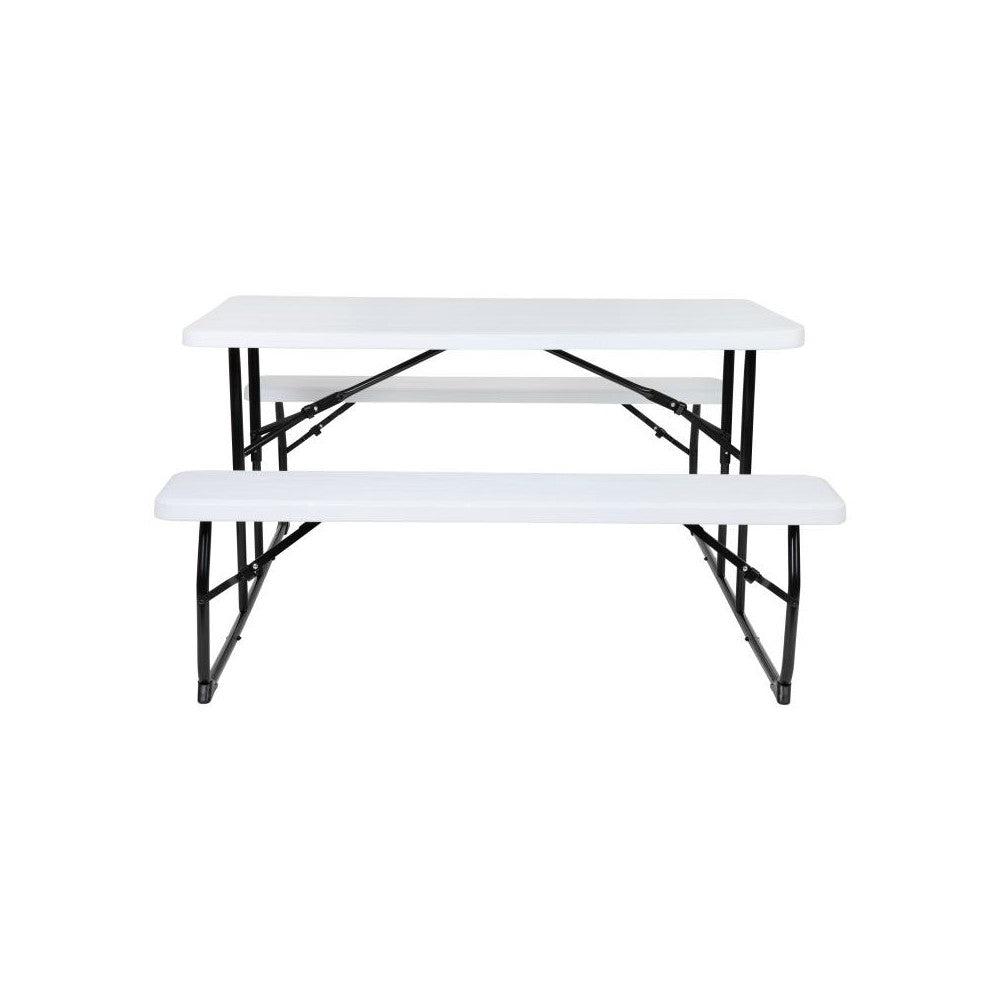 Flash Furniture Insta-Fold White Picnic Table/Bench RB-EBB-1470FD-WH-GG