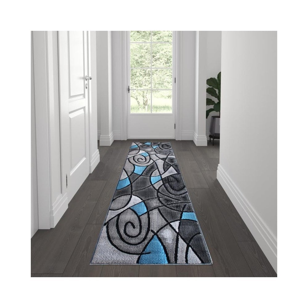 Flash Furniture Jubilee Collection Blue 2' x 7' Accent Rug ACD-RGTRZ860-27-BL-GG