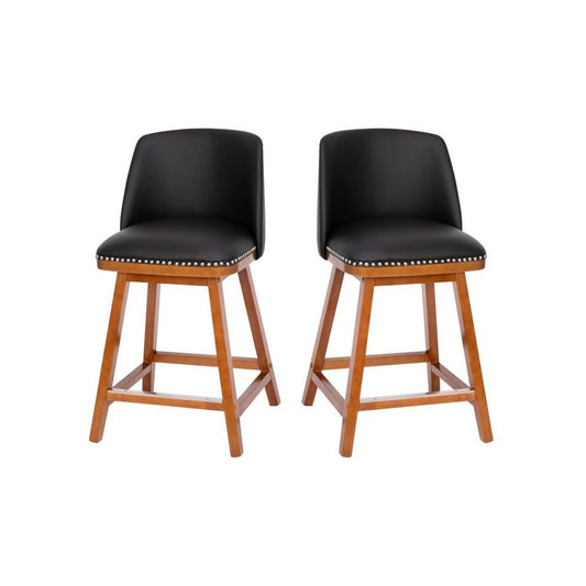 Flash Furniture Julia 2PK 24" Black Leather Stools CH-192162X000PU-24-BK-GG