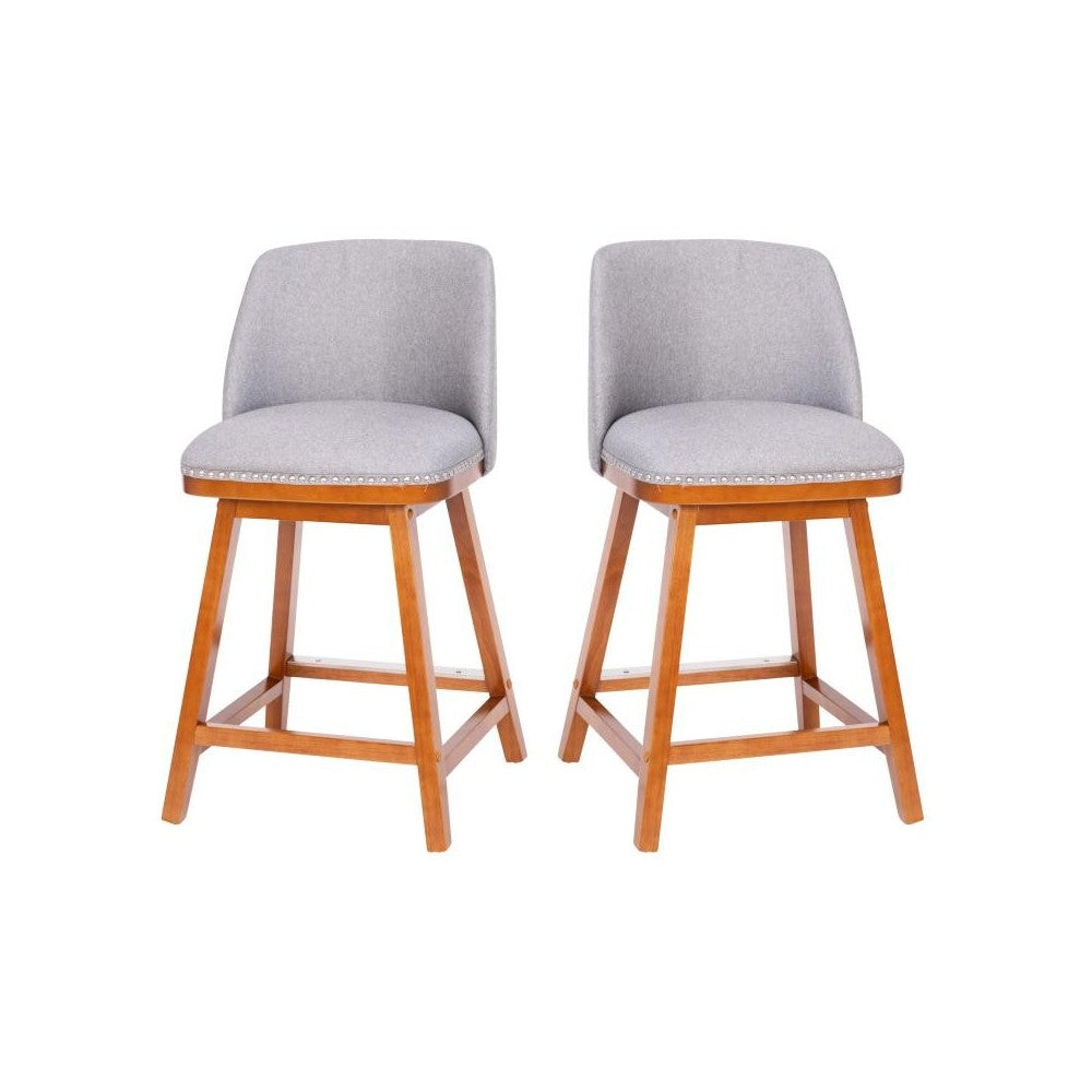 Flash Furniture Julia 2PK 24" Gray Linen Stools CH-192162X000-24-GY-GG