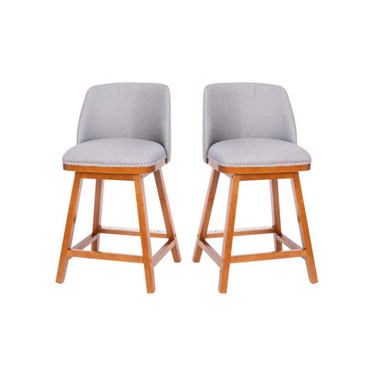 Flash Furniture Julia 2PK 24" Gray Linen Stools CH-192162X000-24-GY-GG