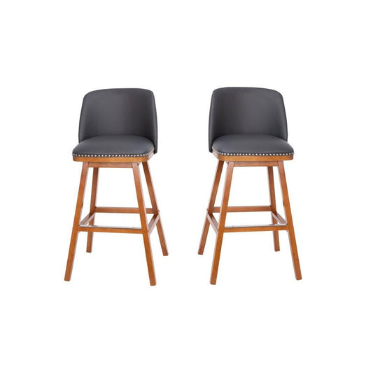 Flash Furniture Julia 2PK 30" Gray Leather Stools CH-192162X000PU-30-GY-GG