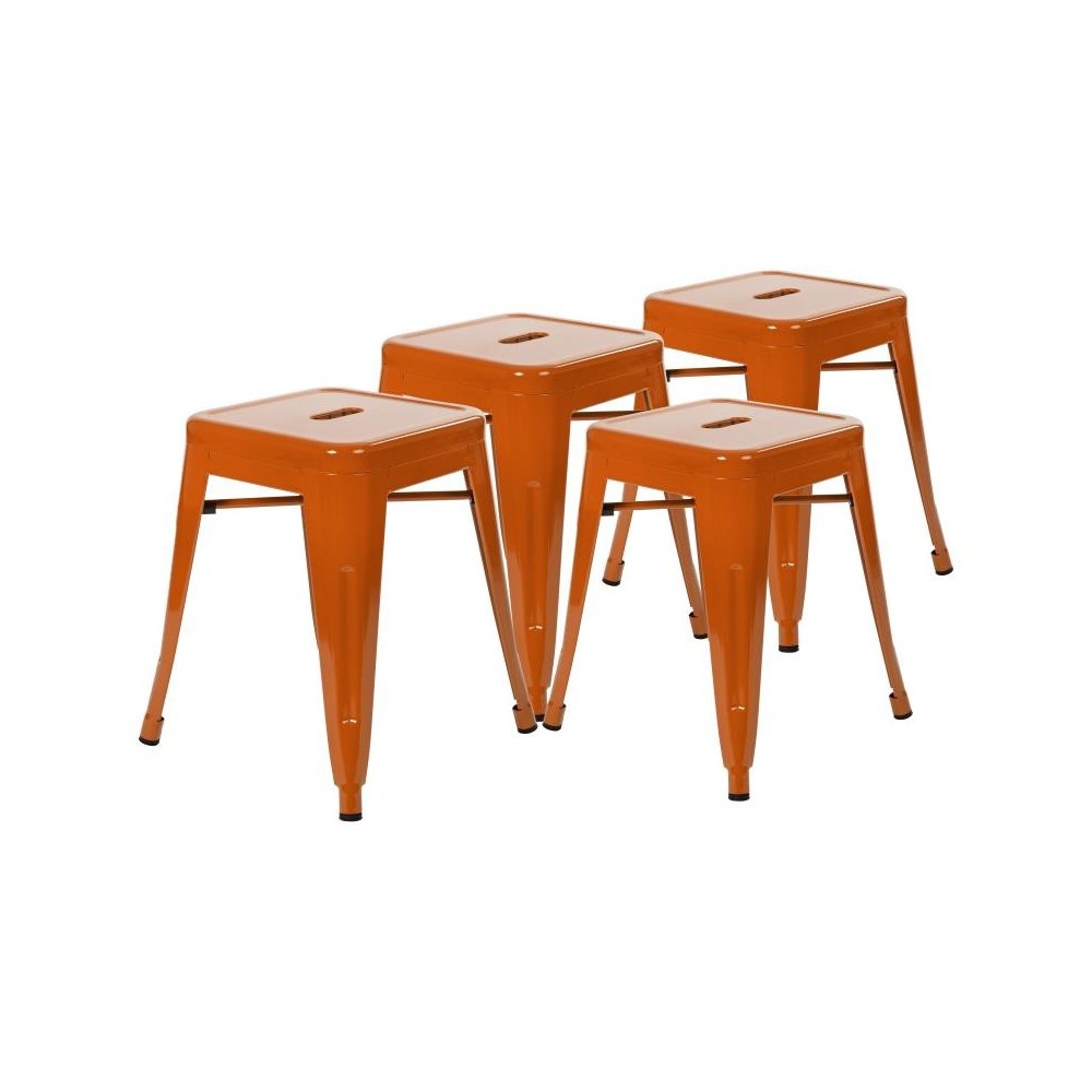 Flash Furniture Kai 4 Pack Orange Metal Stool ET-BT3503-18-ORG-GG