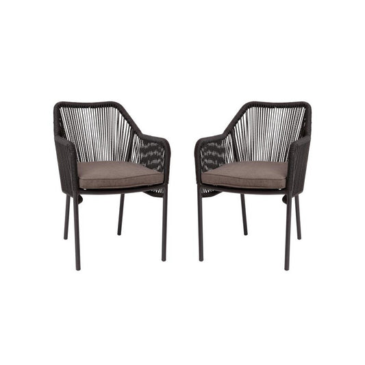 Flash Furniture Kallie Set of 2 Black Patio Chair SDA-AD892006-BK-2-GG