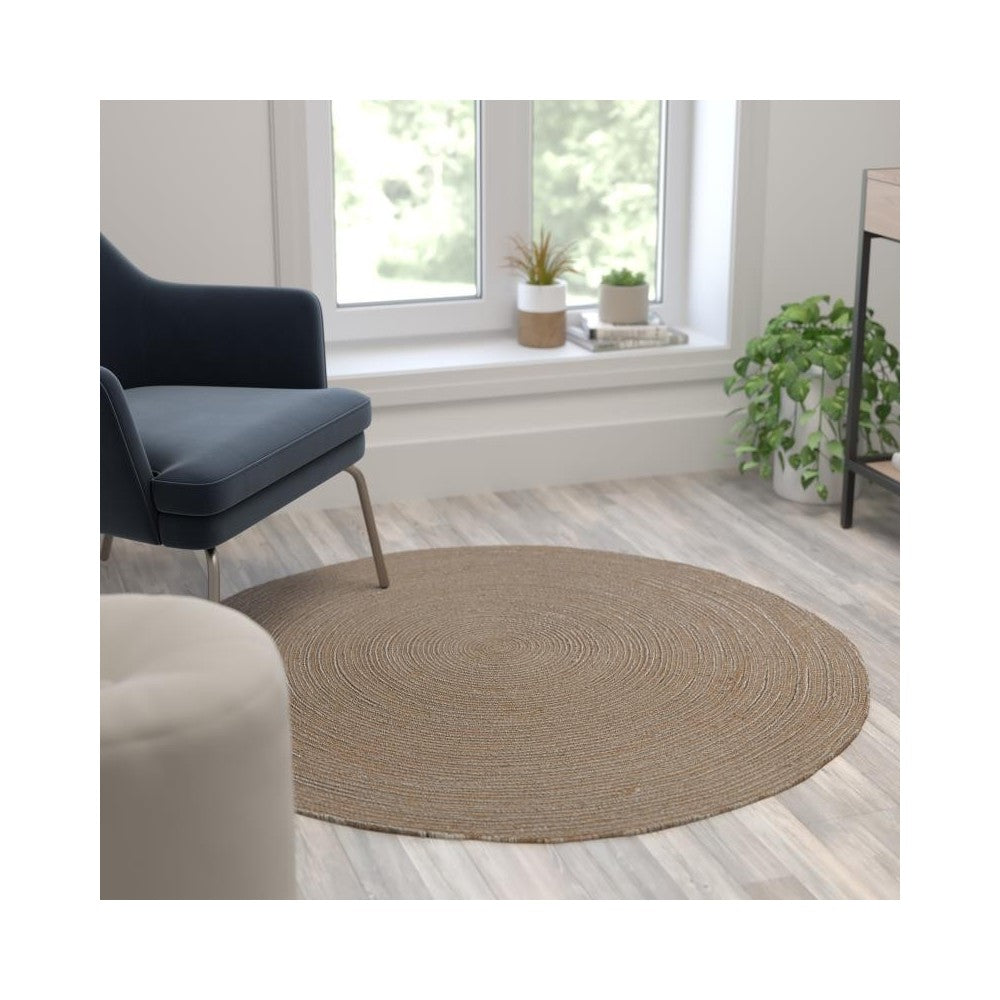 Flash Furniture Kelsey 4 Foot Round Jute Area Rug CI-19-3694-4-GG