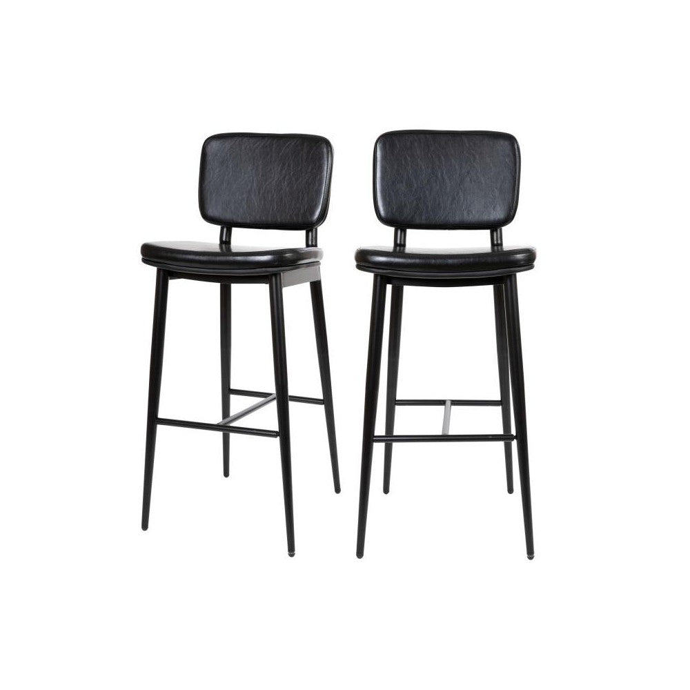 Flash Furniture Kenzie 2PK Black Leather Barstools AY-S01-BK-GG