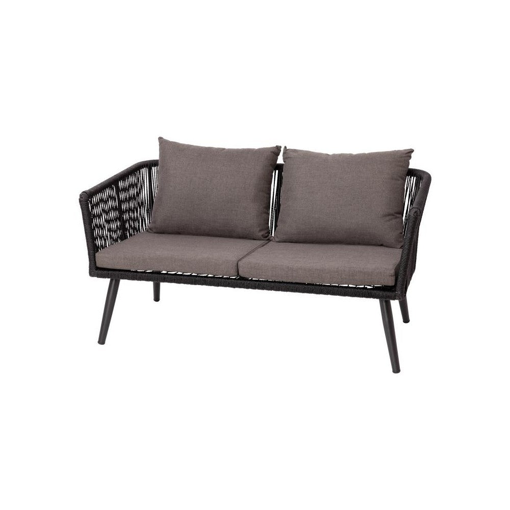 Flash Furniture Kierra Black Loveseat-2 Chair-Table SDA-AD723002-4-BK-GG