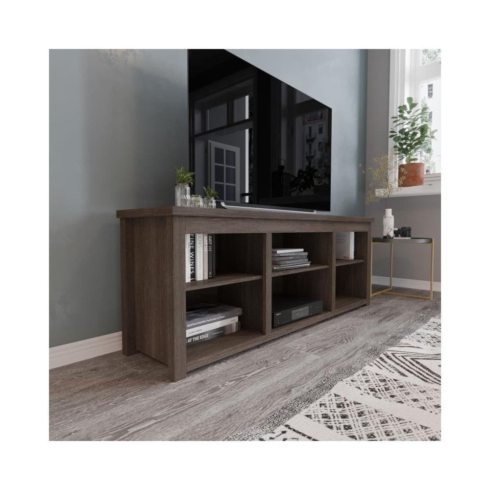 Flash Furniture Kilead Espresso Open Storage TV Stand GC-MBLK66-ESP-GG