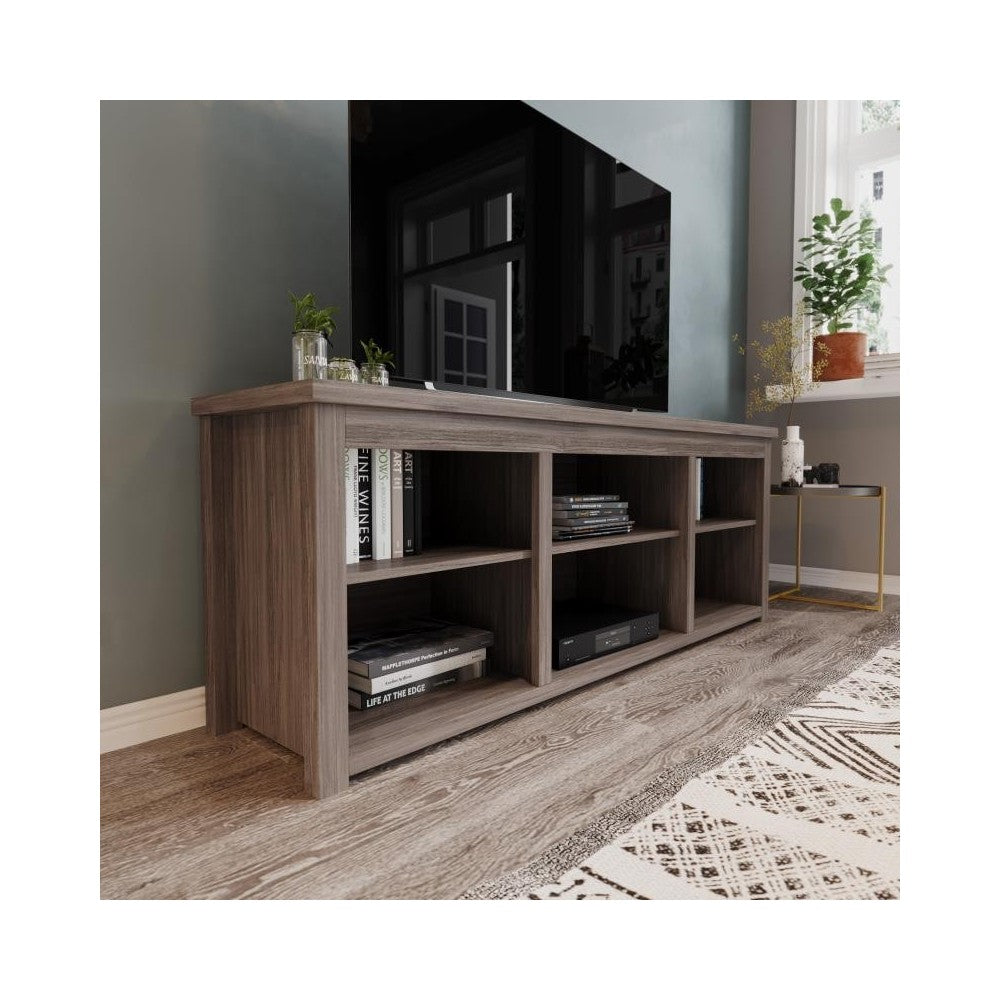 Flash Furniture Kilead Gray Wash Oak Open TV Stand GC-MBLK66-GY-GG