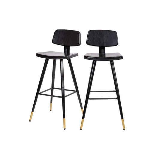 Flash Furniture Kora 2PK Black Leather Barstools AY-S02-BK-GG