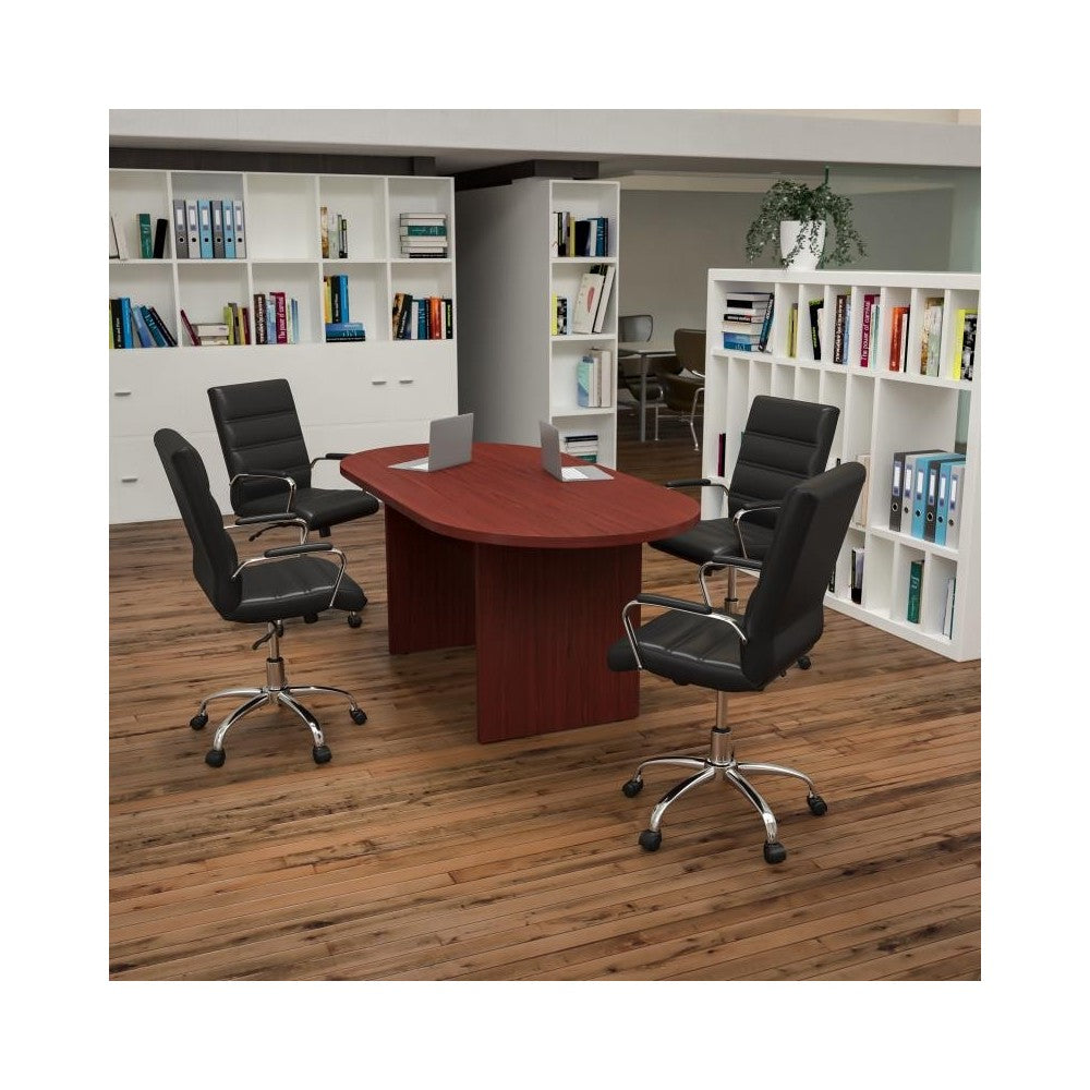 Flash Furniture Lake Cherry Oval Conference Set BLN-6GCCHR2286-BK-GG