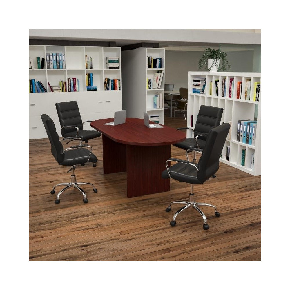 Flash Furniture Lake Mahogany Oval Conference Set BLN-6GCMHG2286-BK-GG