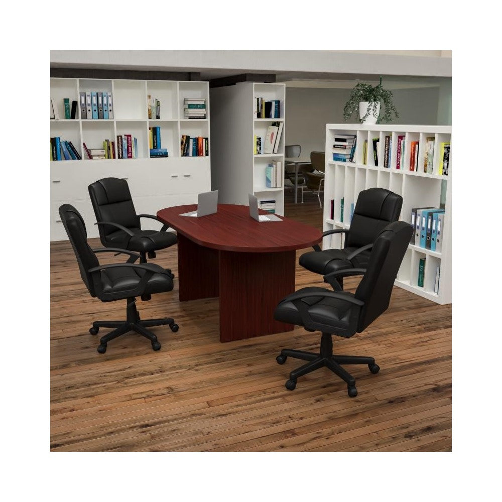 Flash Furniture Lake Mahogany Oval Conference Set BLN-6GCMHGX000-BK-GG