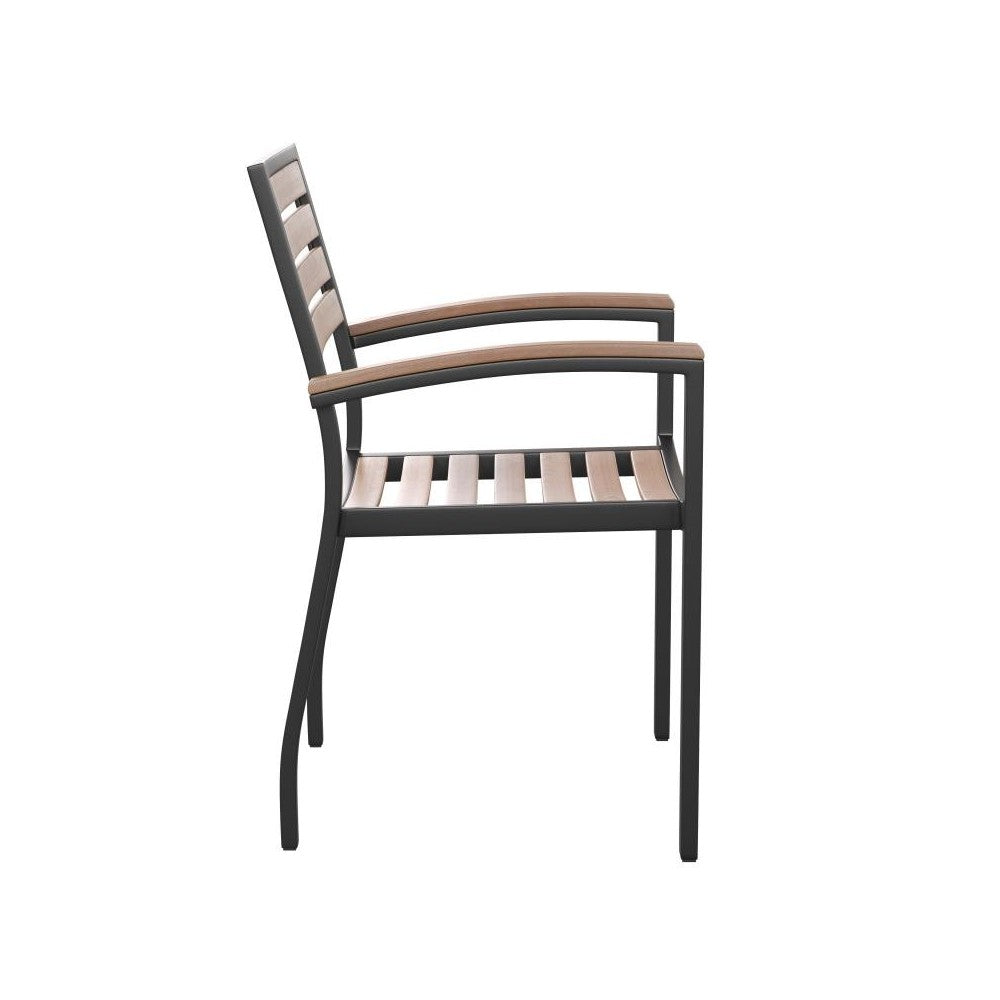 Flash Furniture Lark 2 Pack Faux Teak Patio Chair 2-XU-DG-HW6006-GG