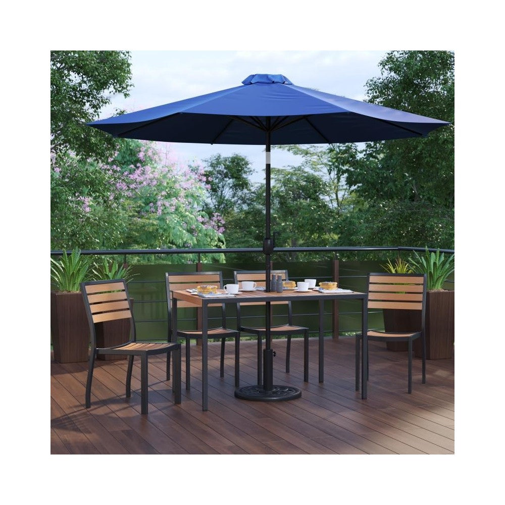 Flash Furniture Lark Faux Teak Patio Table & Chair XU-DG-304860364-UB19BNV-GG