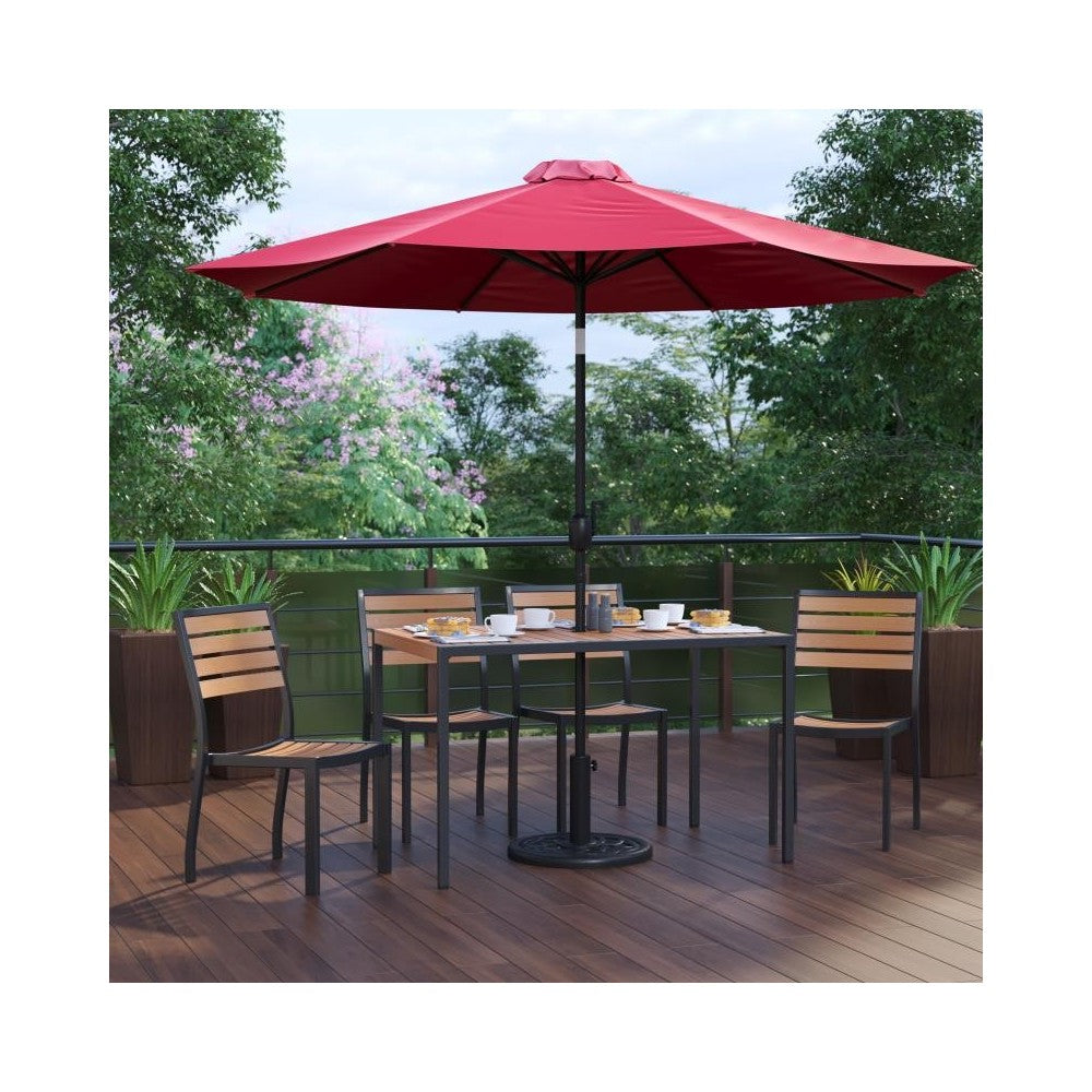 Flash Furniture Lark Faux Teak Patio Table & Chair XU-DG-304860364-UB19BRD-GG