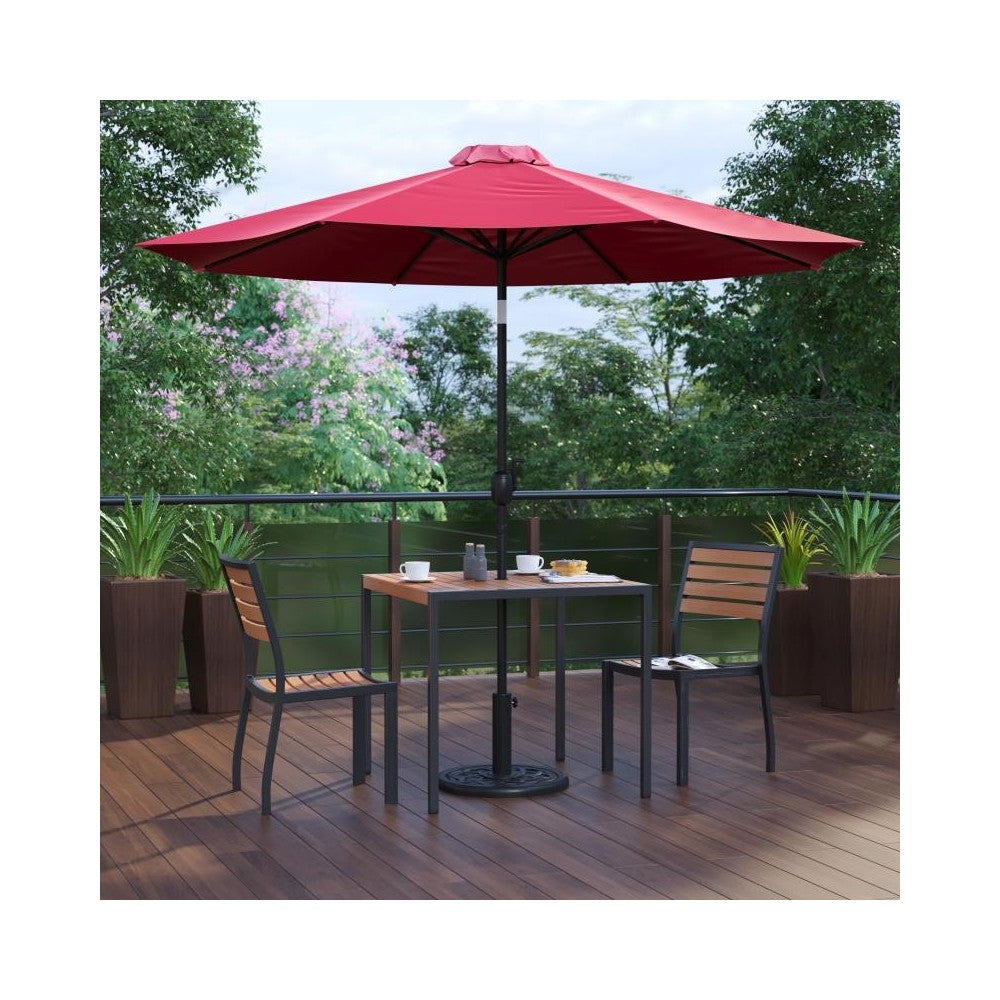 Flash Furniture Lark Faux Teak Patio Table & Chair XU-DG-810060362-UB19BRD-GG