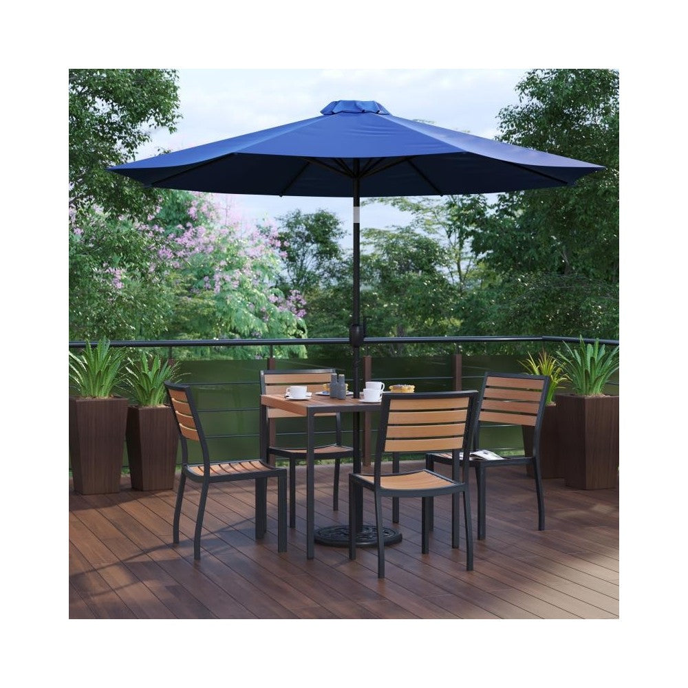 Flash Furniture Lark Faux Teak Patio Table & Chair XU-DG-810060364-UB19BNV-GG