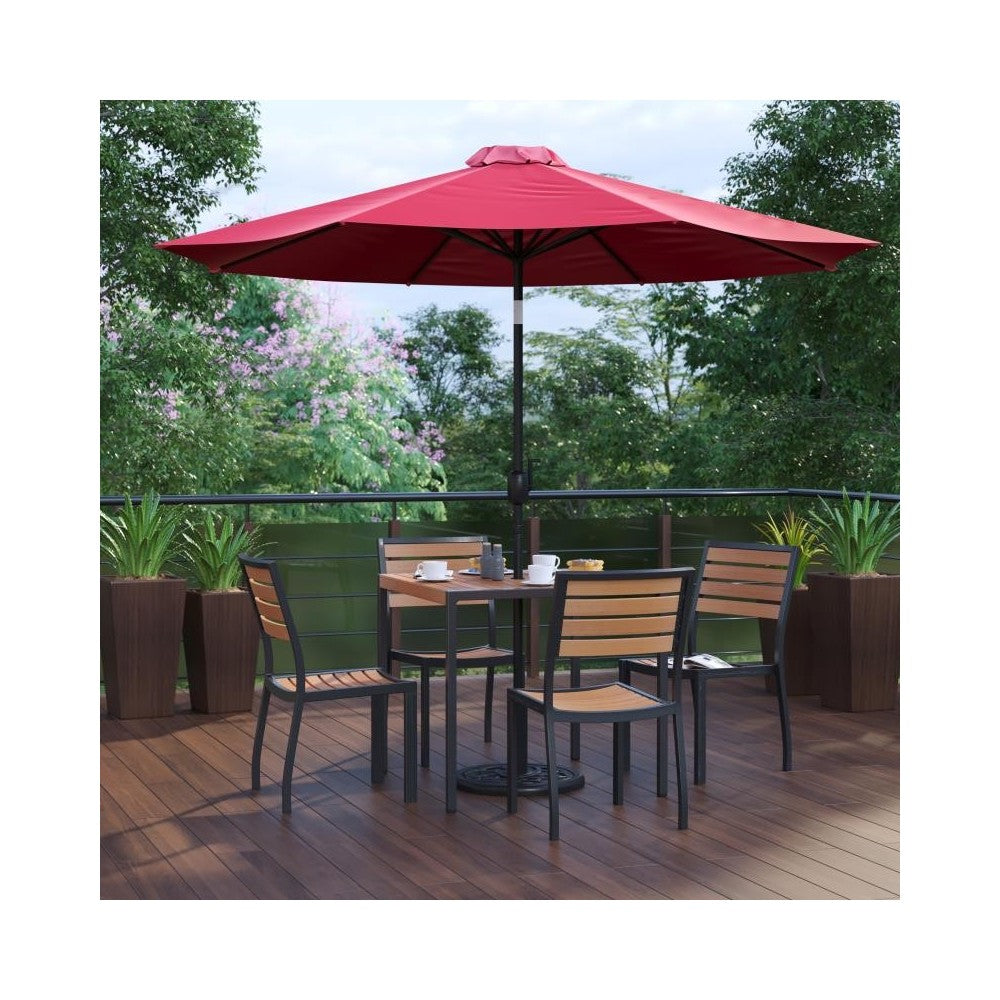 Flash Furniture Lark Faux Teak Patio Table & Chair XU-DG-810060364-UB19BRD-GG