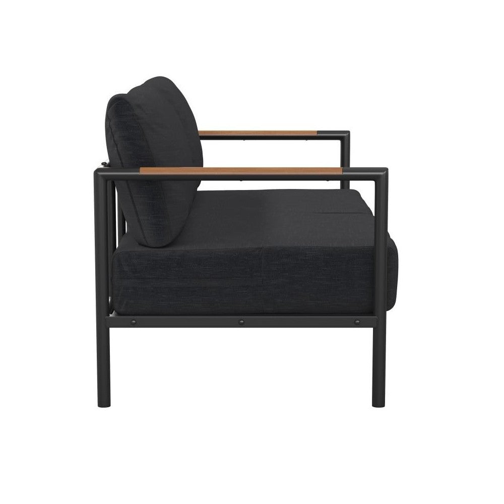 Flash Furniture Lea Black Loveseat with Cushions GM-201027-2S-CH-GG