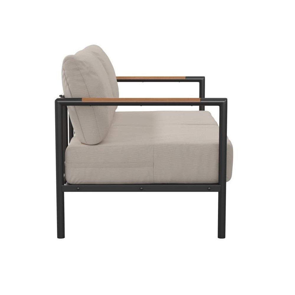 Flash Furniture Lea Black Loveseat with Cushions GM-201027-2S-GY-GG