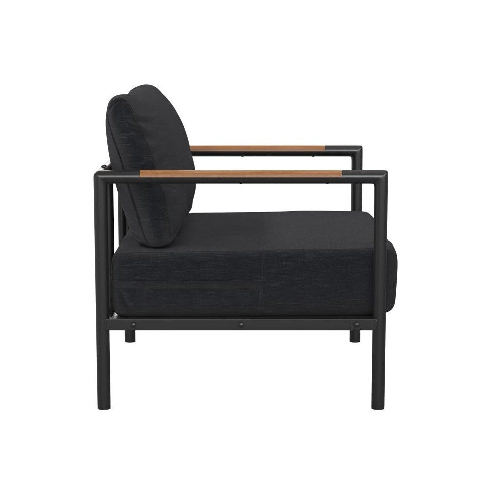 Flash Furniture Lea Black Patio Chair and Cushions GM-201027-1S-CH-GG