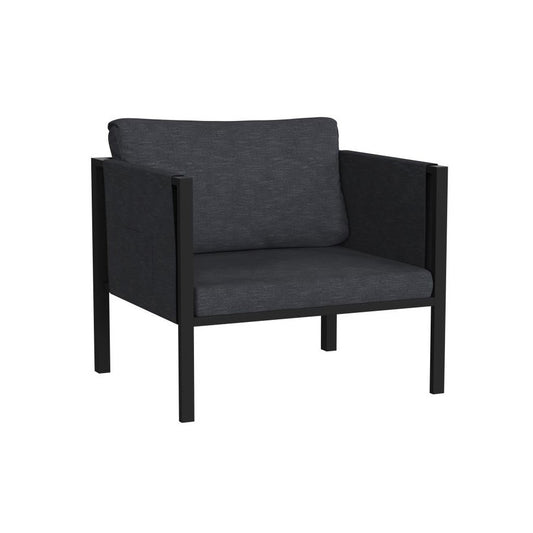 Flash Furniture Lea Black Patio Chair and Cushions GM-201108-1S-CH-GG