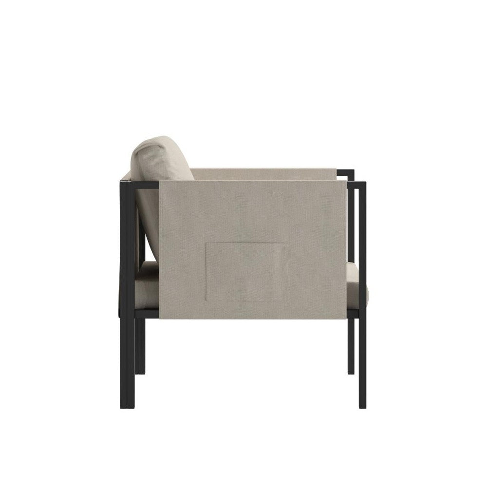 Flash Furniture Lea Black Patio Chair and Cushions GM-201108-1S-GY-GG