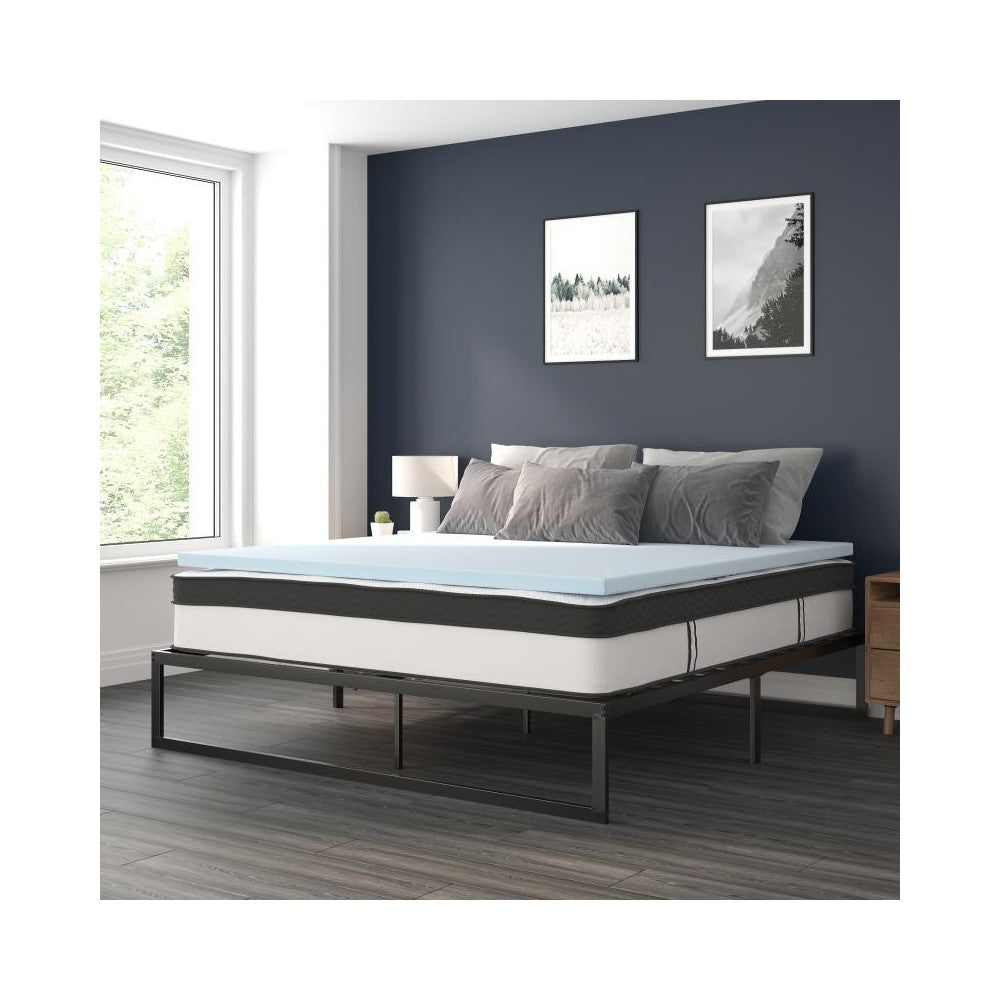 Flash Furniture Leo Mattress, Frame & Topper Set XU-BD10-12PSM2M35-K-GG
