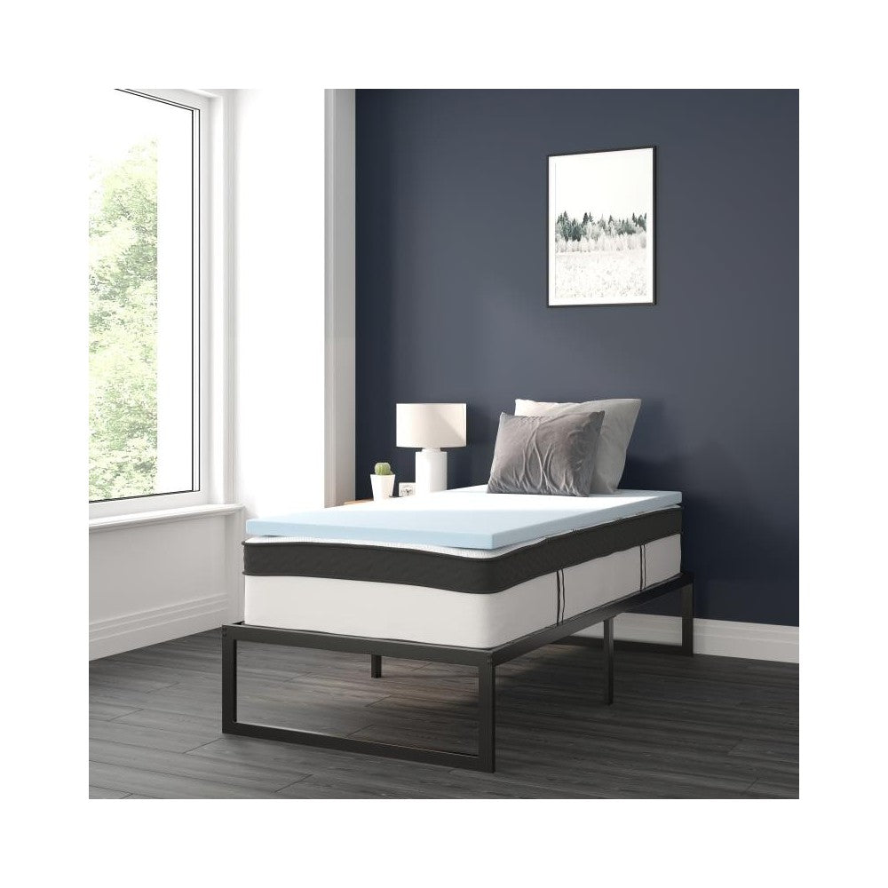 Flash Furniture Leo Mattress, Frame & Topper Set XU-BD10-12PSM2M35-T-GG