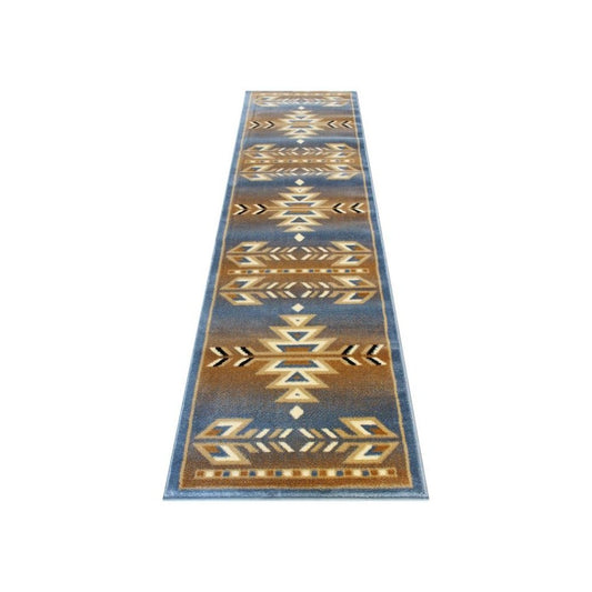 Flash Furniture Lodi Collection Blue 2x7 Southwest Area Rug OKR-RG1113-27-BL-GG