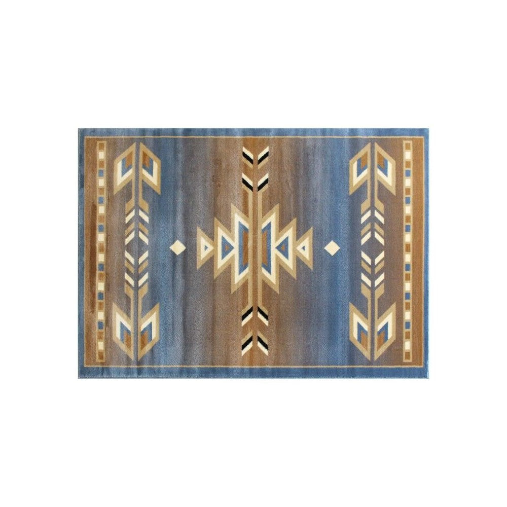 Flash Furniture Lodi Collection Blue 4x5 Southwest Area Rug OKR-RG1113-45-BL-GG