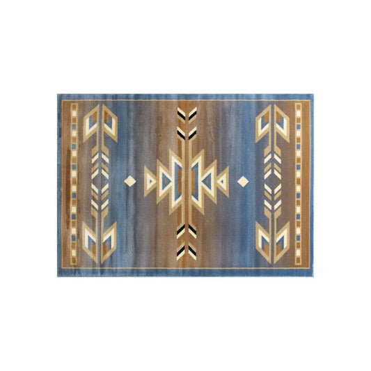 Flash Furniture Lodi Collection Blue 4x5 Southwest Area Rug OKR-RG1113-45-BL-GG