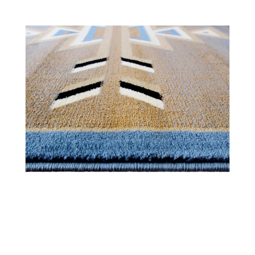 Flash Furniture Lodi Collection Blue 5x7 Southwest Area Rug OKR-RG1113-57-BL-GG