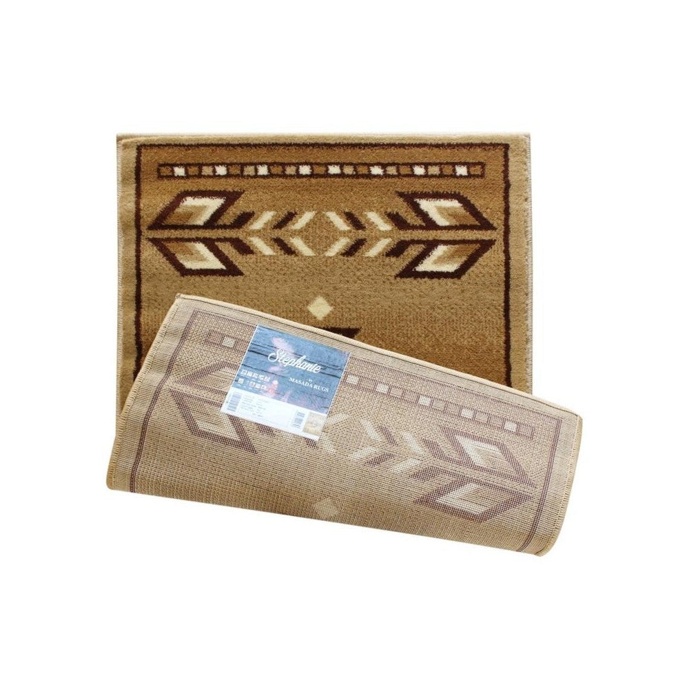 Flash Furniture Lodi Collection Brown 2x3 Southwest Area Rug OKR-RG1113-23-BG-GG