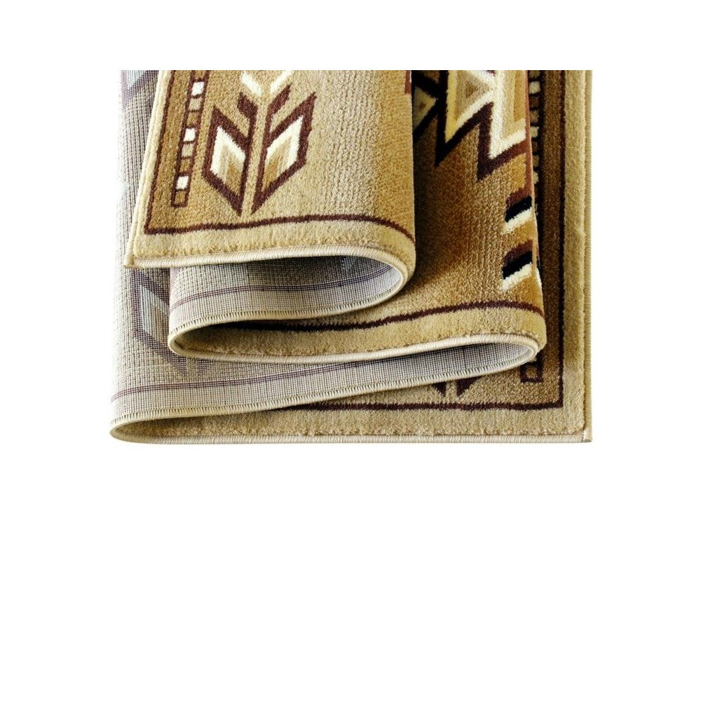 Flash Furniture Lodi Collection Brown 2x7 Southwest Area Rug OKR-RG1113-27-BG-GG