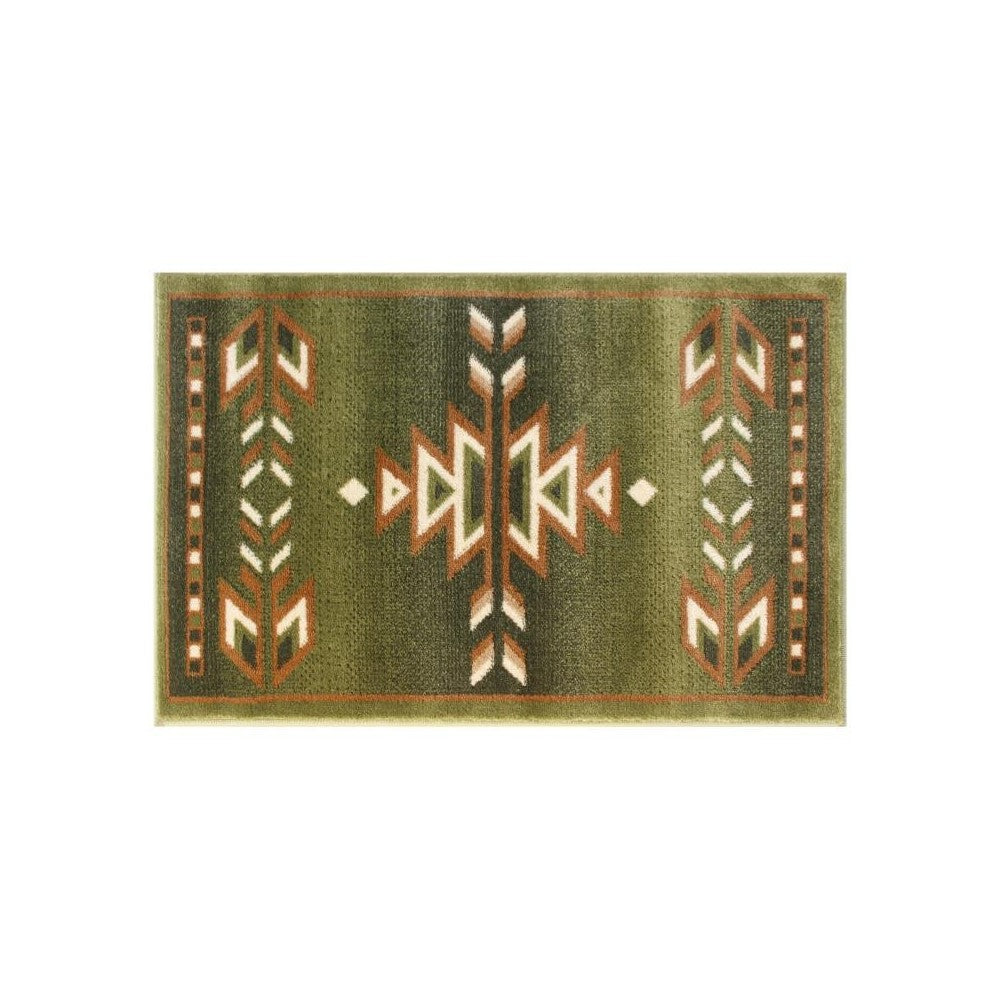 Flash Furniture Lodi Collection Green 2x3 Southwest Area Rug OKR-RG1113-23-GN-GG