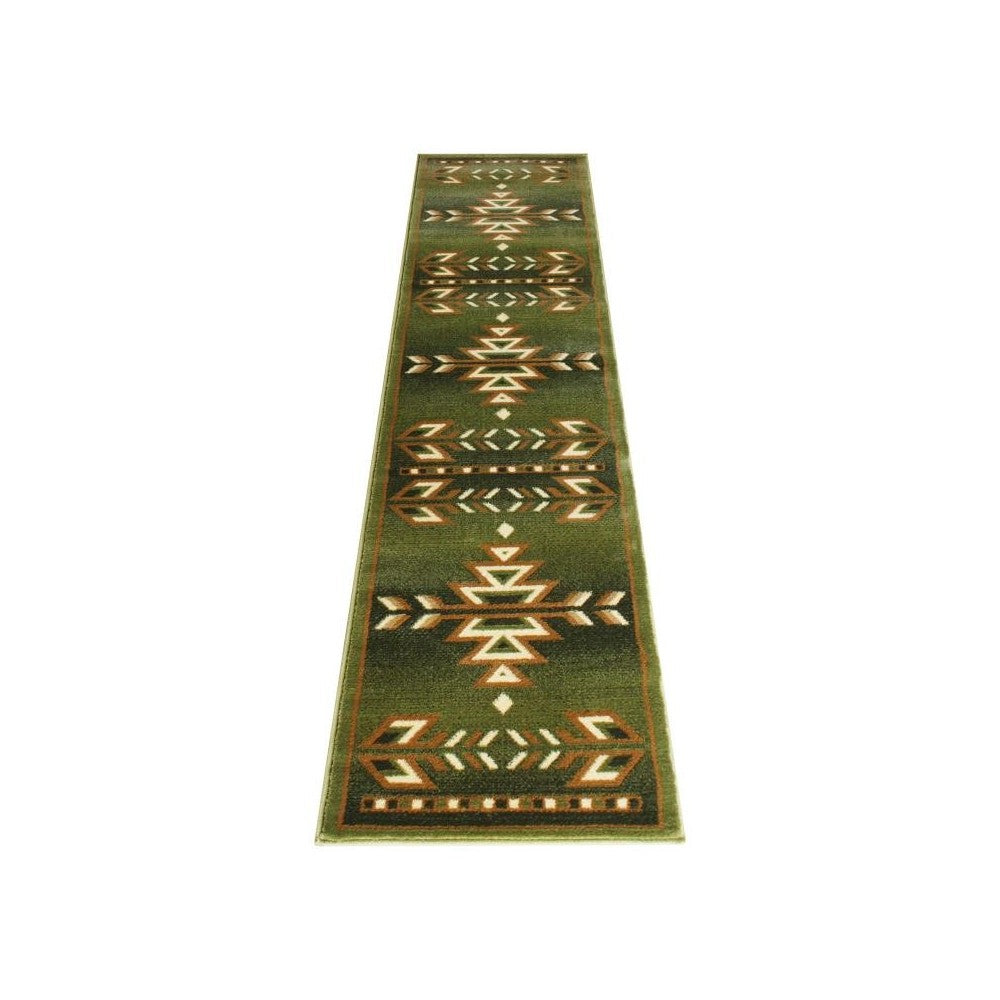 Flash Furniture Lodi Collection Green 2x7 Southwest Area Rug OKR-RG1113-27-GN-GG