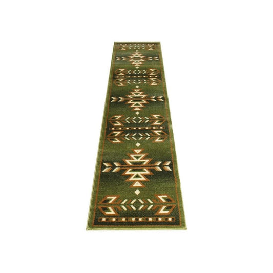 Flash Furniture Lodi Collection Green 2x7 Southwest Area Rug OKR-RG1113-27-GN-GG