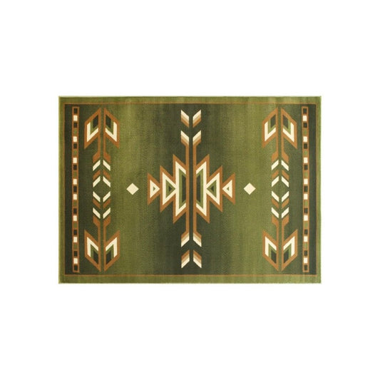 Flash Furniture Lodi Collection Green 4x5 Southwest Area Rug OKR-RG1113-45-GN-GG
