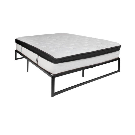Flash Furniture Louis Queen Bed Frame & Mattress Set XU-BD10001-12MFM-Q-GG
