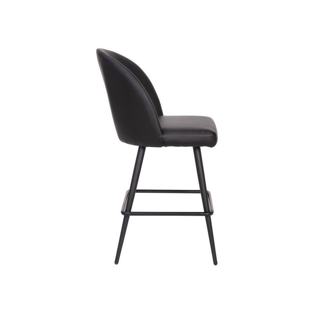 Flash Furniture Lyla 2PK 26" Black Leather Barstool AY-1026H-26-BK-GG