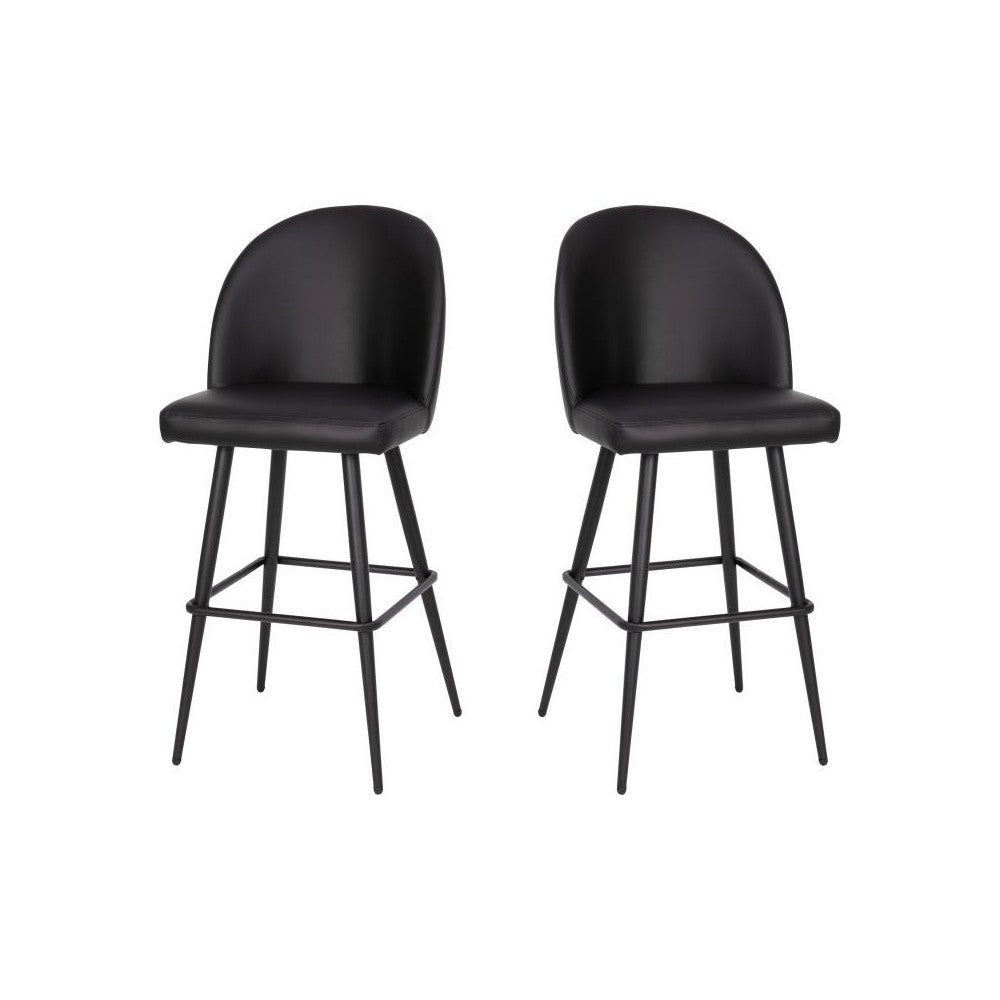 Flash Furniture Lyla 2PK 30" Black Leather Barstool AY-1026H-30-BK-GG