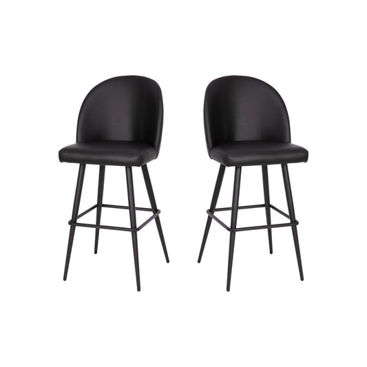 Flash Furniture Lyla 2PK 30" Black Leather Barstool AY-1026H-30-BK-GG