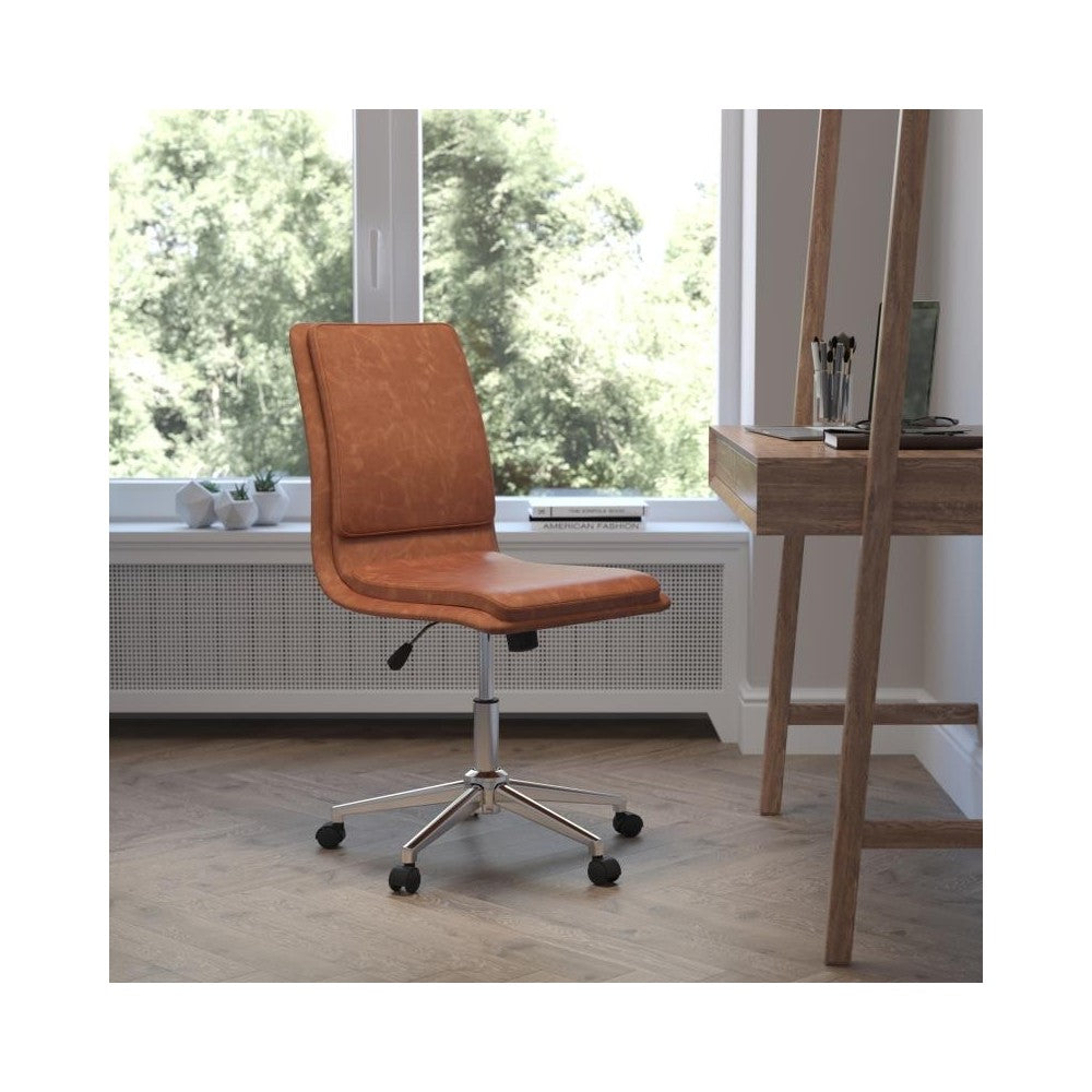 Flash Furniture Madigan Cognac LeatherSoft Chair GO-21111-BR-GG